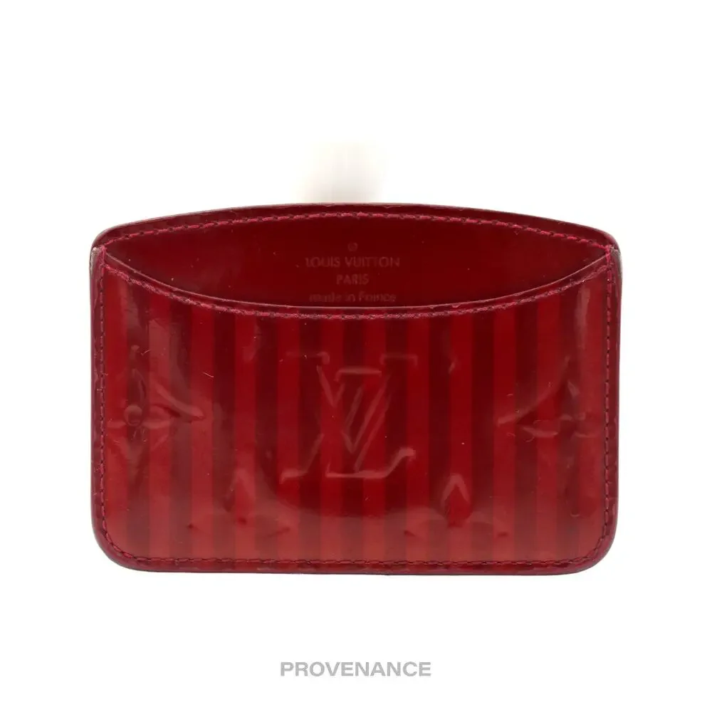 🔴 Louis Vuitton Card Wallet -  Red Vernis Rayures